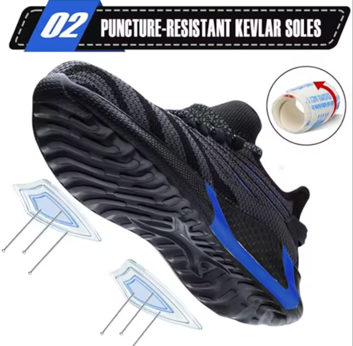 Men's Safety Work Shoes | Lightweight Steel Toe & Breathable Mesh | High-Comfort Athletic Protection