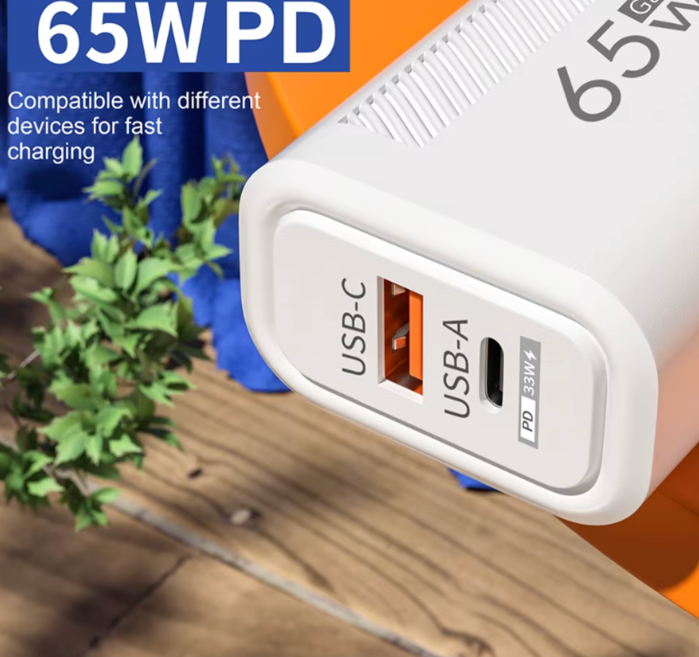 USB-C Dual Port Fast Charger | Quick Charge 3.0 Wall Adapter | High-Speed Power for Smartphones & Tablets