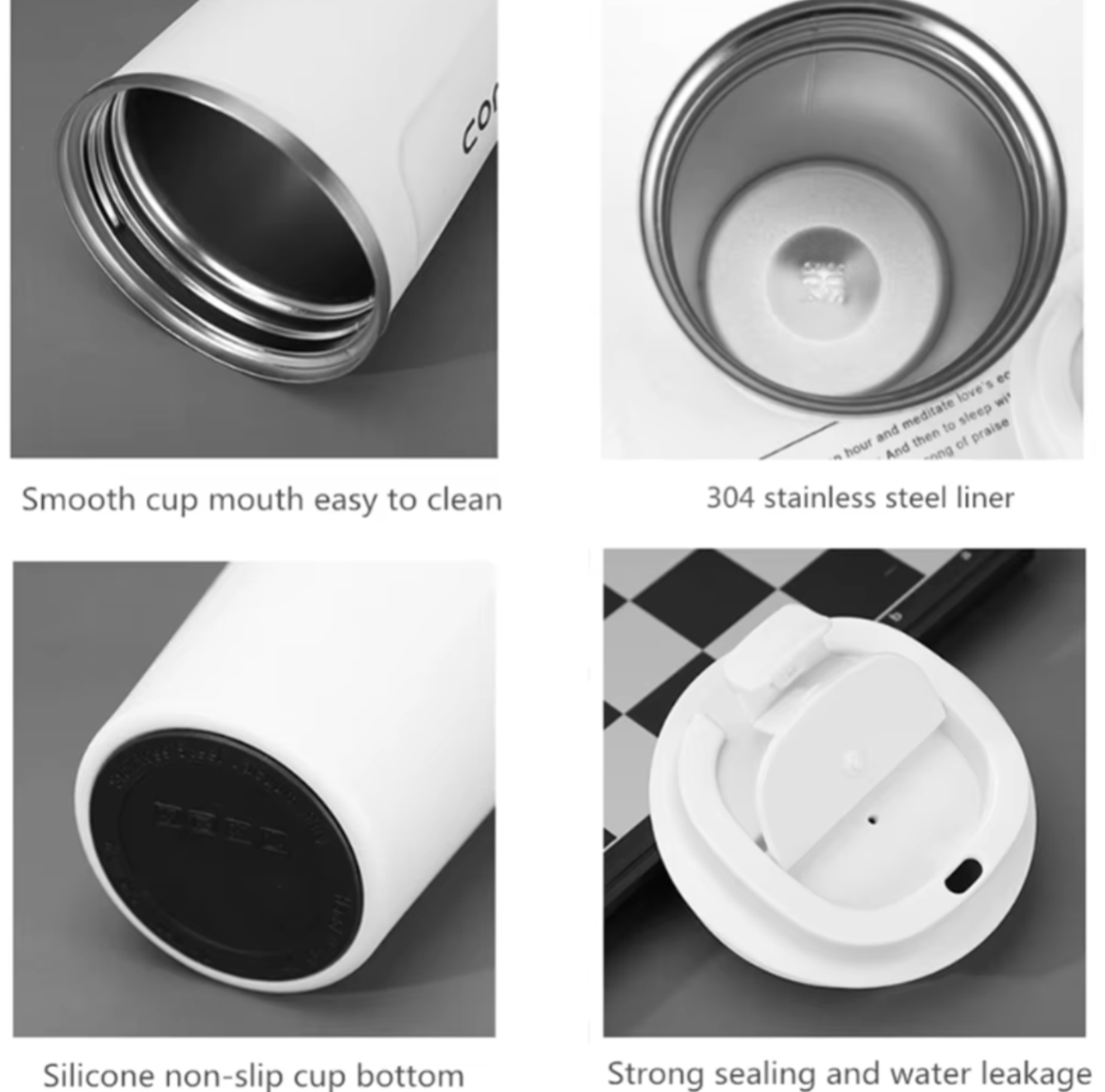 Stainless Steel Travel Tumbler | Leakproof Vacuum Insulated Coffee Mug | 12.8 fl oz & 17.2 fl oz Portable Cup