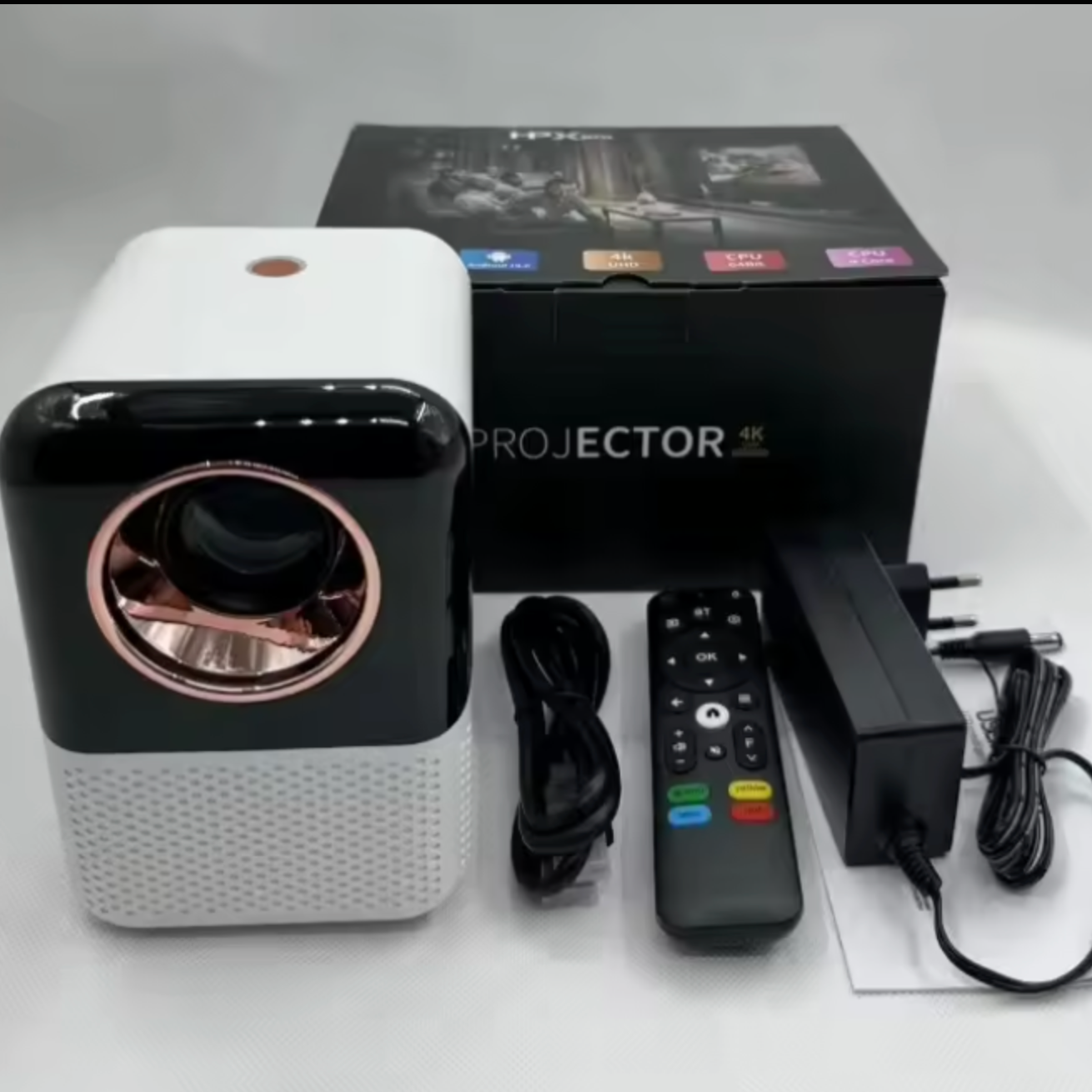 Smart Mini LED Projector | Portable Home Cinema & 8K Decoding | WiFi 6 & Bluetooth 5.4 Smart Hub