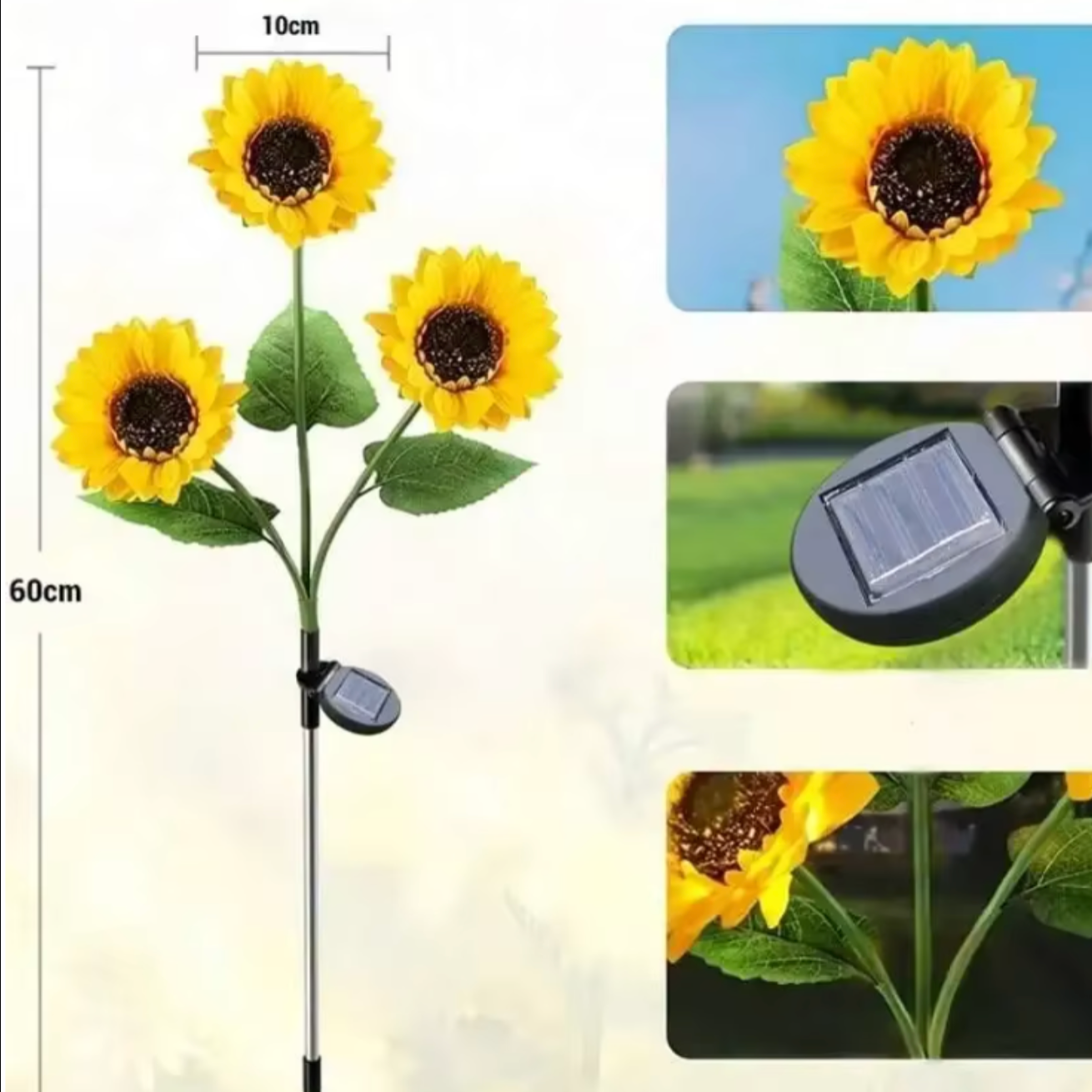 Solar LED Sunflower Garden Light | Waterproof Ground Stake Light | Outdoor Landscape & Floral Decor