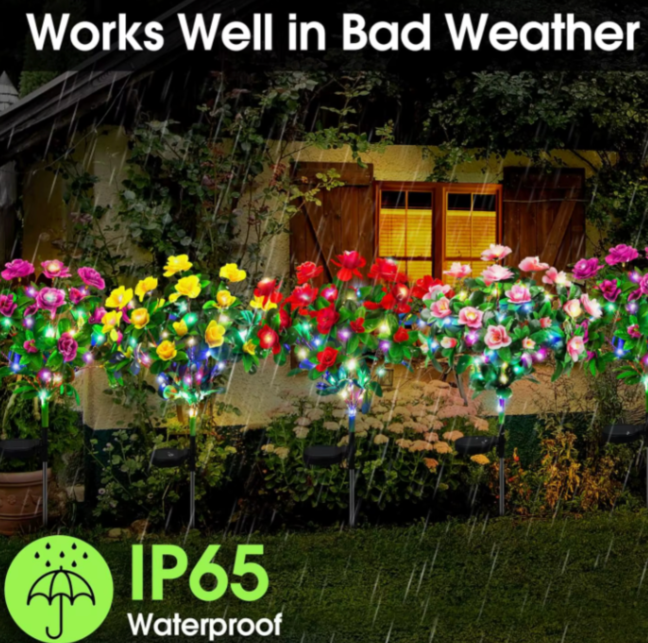 Solar Azalea Flower Garden Light | Waterproof LED Landscape Stake | Outdoor Floral Decor