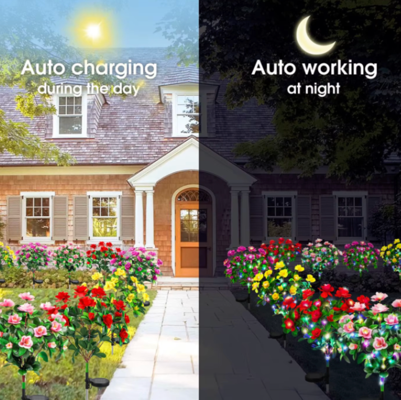 Solar Azalea Flower Garden Light | Waterproof LED Landscape Stake | Outdoor Floral Decor