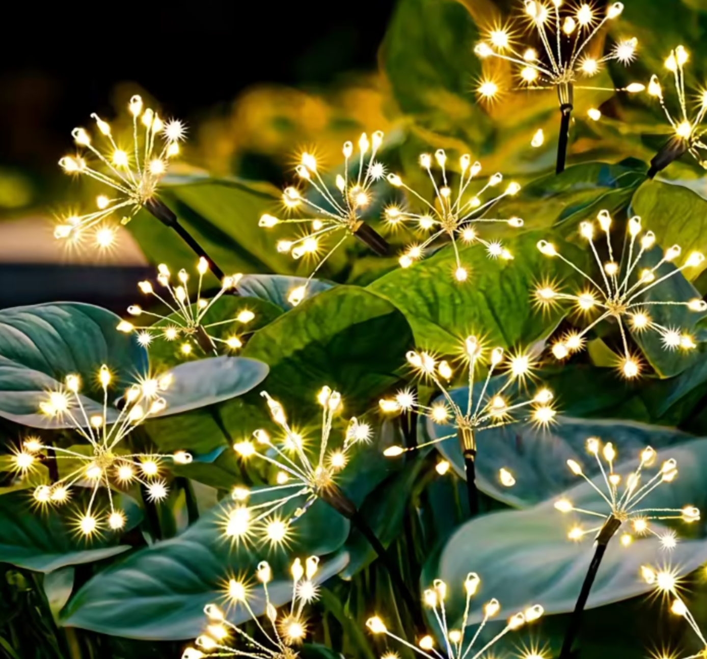 Solar LED Firework Light | 60 Warm White LEDs | Flexible Outdoor Garden Sparkle Decor