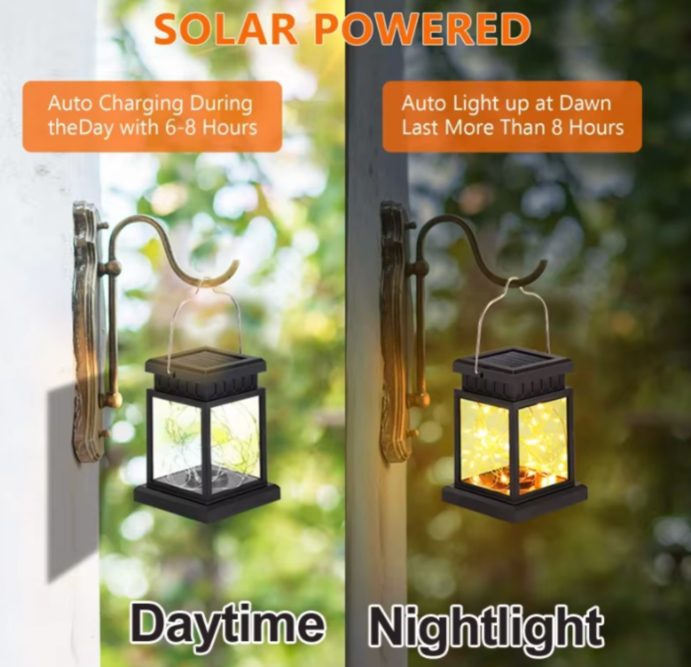 Solar LED Outdoor Lantern | Realistic Candle Effect | Decorative Floor & Hanging Lamp