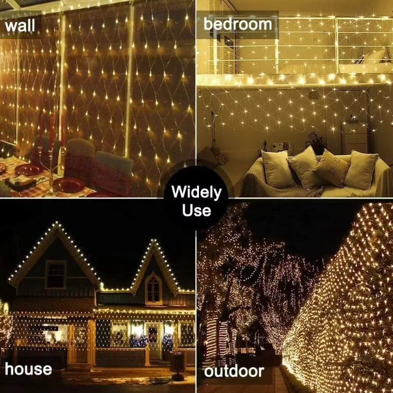Solar LED Net Lights | Outdoor Mesh Garden & Patio Lighting | Remote Control & Multi-Mode Decor