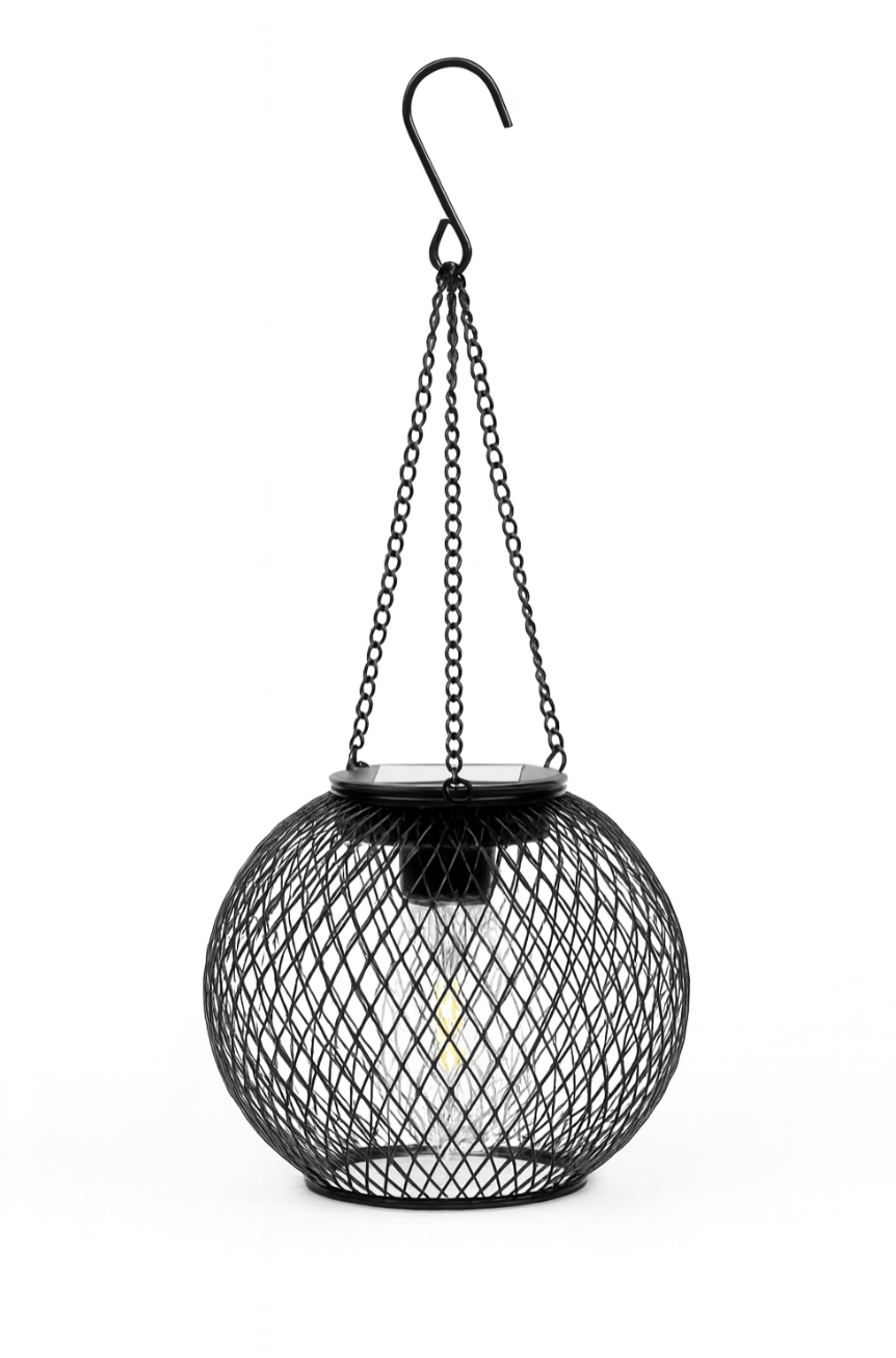 Solar Fairy Lantern | Outdoor Hanging Metal Lantern with Auto-Dusk Sensor & IP65 Waterproofing