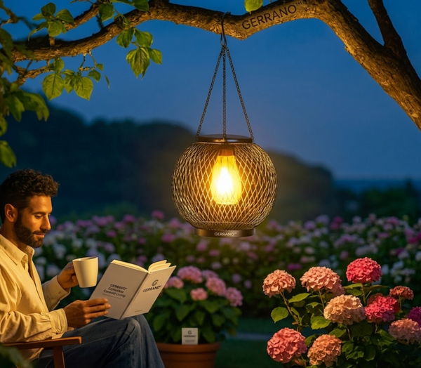 Solar Fairy Lantern | Outdoor Hanging Metal Lantern with Auto-Dusk Sensor & IP65 Waterproofing