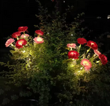 Solar Lotus Blossom | Metal Garden Art Light with Crackle-Glass Orb & Auto-Dusk Sensor