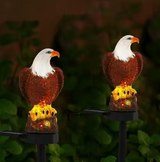 Majestic Eagle Solar Garden Stake | Resin Figurine, Auto-Dusk LED & IP65 Weatherproof