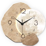 Silent Moon Wood Clock | No-Tick Quartz Movement & Artisan Wooden Frame