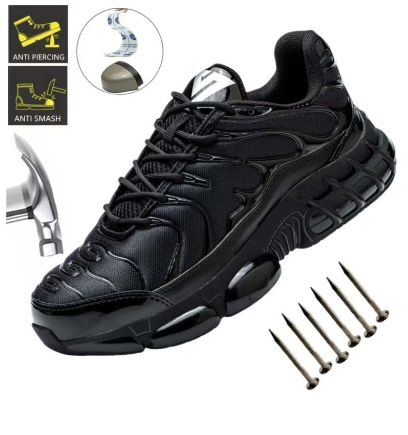 Safety Sneaker | Lightweight Steel Toe & Kevlar Puncture-Resistant Sole | Breathable Mid-Cut Work Shoe