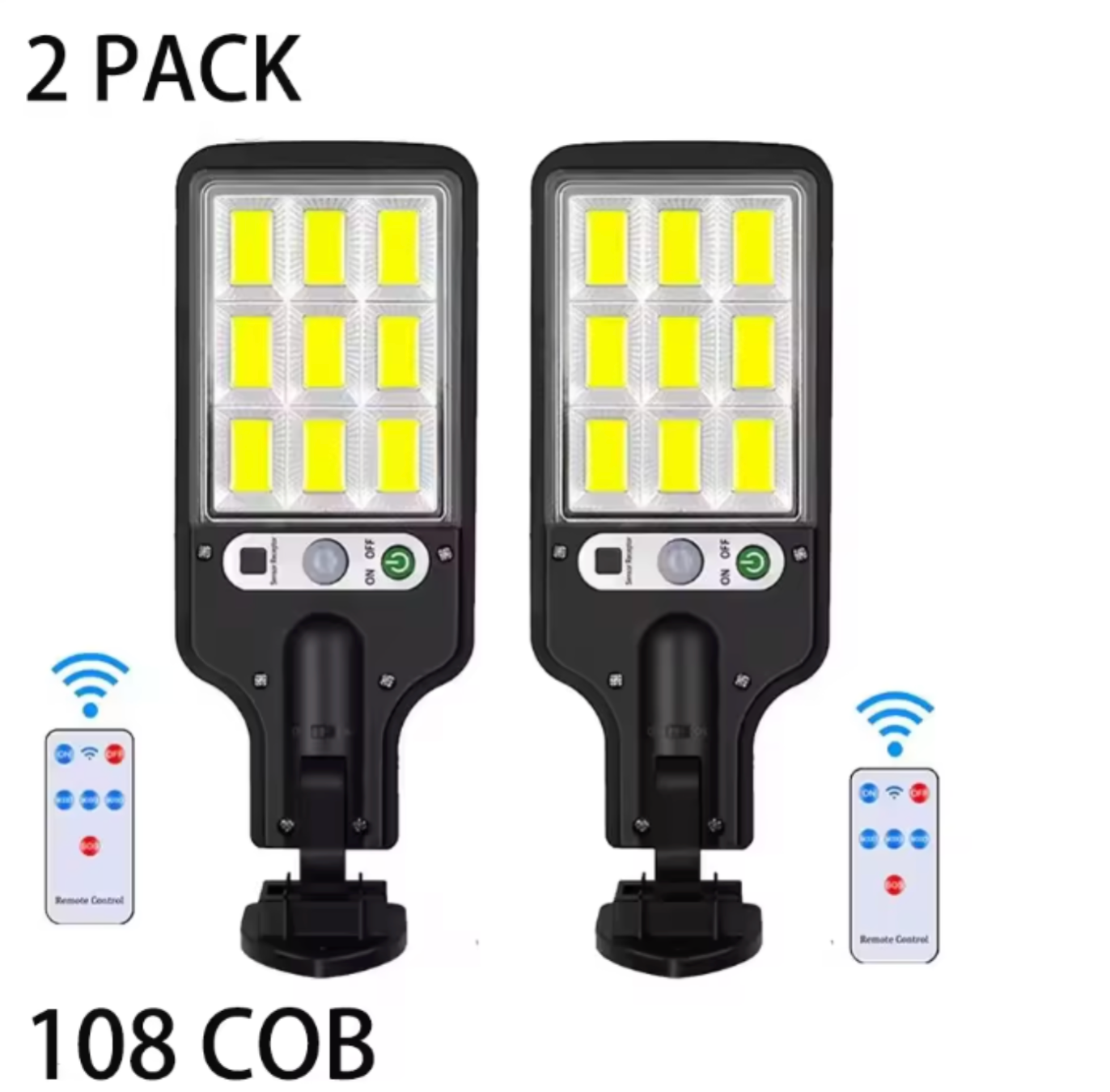 Solar LED Security Wall Light | 108 COB Motion Sensor Outdoor Lighting | IP65 Waterproof & Energy-Efficient Night Light