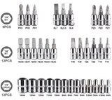 46-Piece Ratchet Wrench Set | 1/4-Inch Socket & Bit Collection | Precision Extension Bars & Hardware Kit