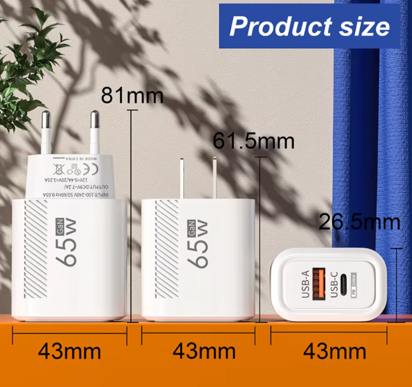 USB-C Dual Port Fast Charger | Quick Charge 3.0 Wall Adapter | High-Speed Power for Smartphones & Tablets
