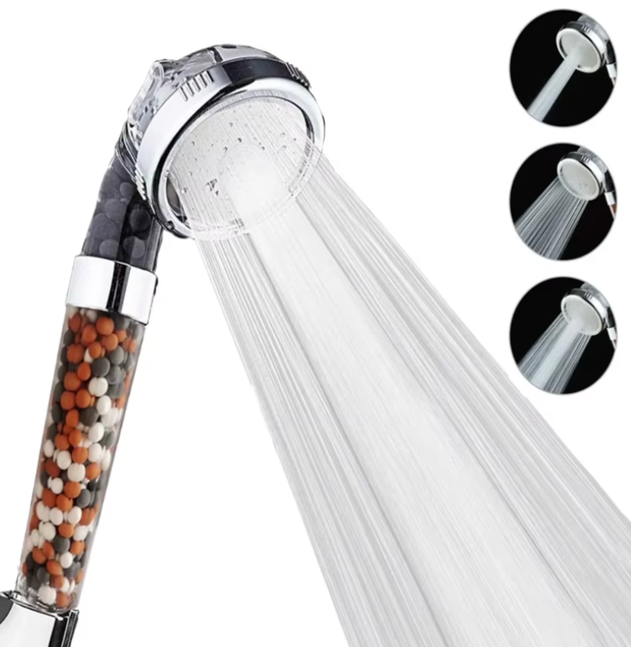 3-Funktions-Hochdruck-Spa-Duschkopf | Anionenfiltration & Wassersparend | Handbrause mit Regeneffekt