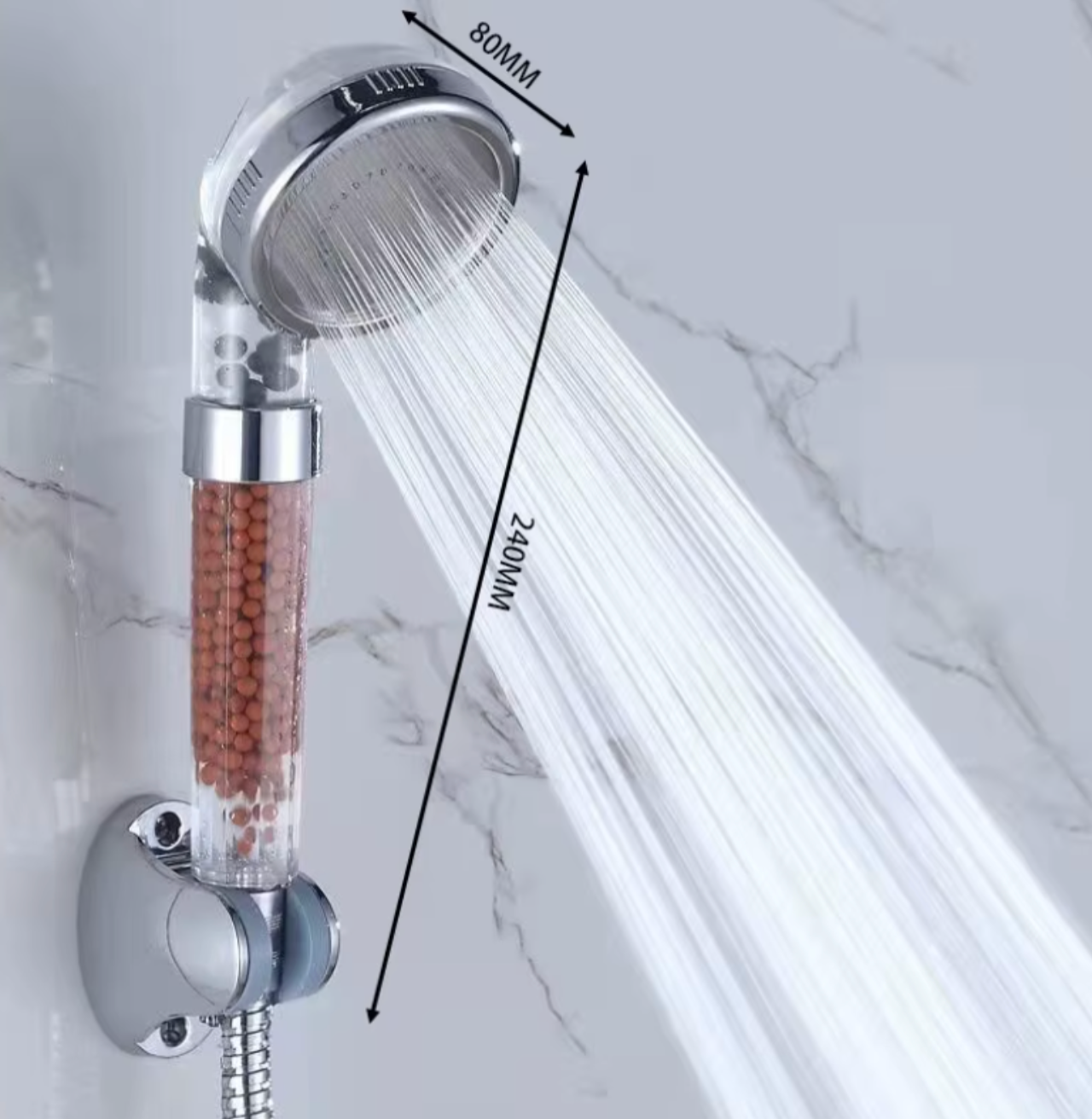 3-Funktions-Hochdruck-Spa-Duschkopf | Anionenfiltration & Wassersparend | Handbrause mit Regeneffekt