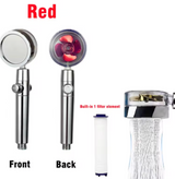 360° Turbo High-Pressure Shower Head | Integrated Water-Saving Filter | Handheld with One-Touch Stop Button