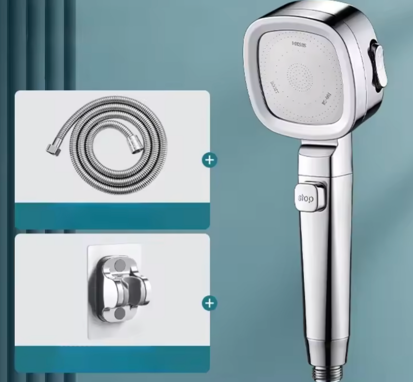 3-Mode High-Pressure Shower Head | Water-Saving Handheld Sprayer | One-Touch Stop & Flow Control