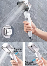 3-Mode High-Pressure Shower Head | Water-Saving Handheld Sprayer | One-Touch Stop & Flow Control