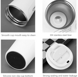 Stainless Steel Travel Tumbler | Leakproof Vacuum Insulated Coffee Mug | 12.8 fl oz & 17.2 fl oz Portable Cup