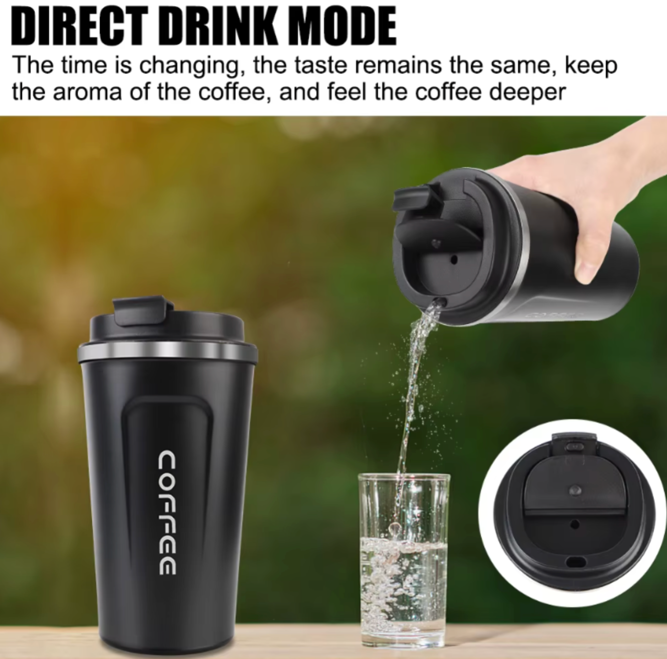 Stainless Steel Travel Tumbler | Leakproof Vacuum Insulated Coffee Mug | 12.8 fl oz & 17.2 fl oz Portable Cup