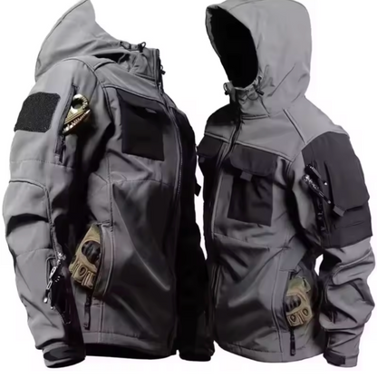 Men's Tactical Softshell Jacket | Waterproof & Windproof Performance | Outdoor Hooded Combat Gear