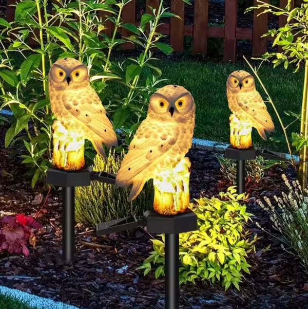 Solar LED Owl Garden Light | Waterproof Ground Stake Light | Outdoor Landscape & Pathway Decor