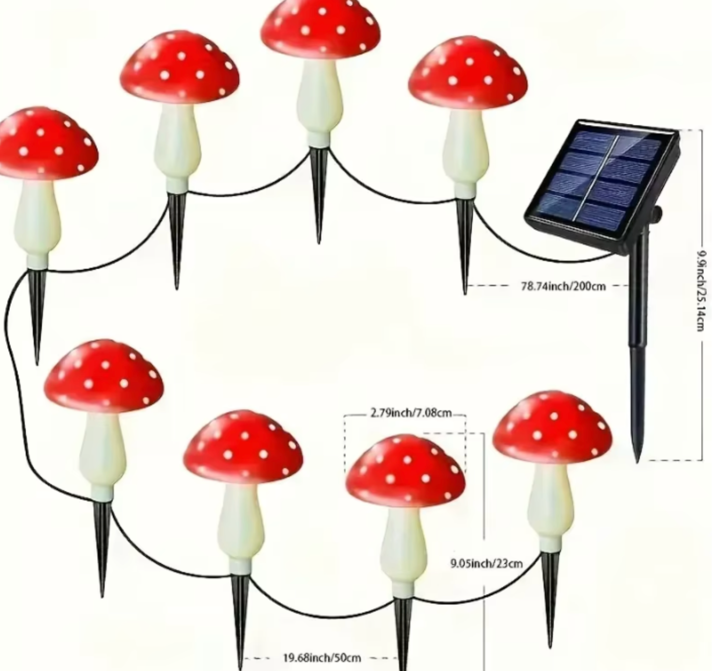 Solar LED Mushroom Lights | Waterproof Outdoor Garden Lighting | Pathway & Landscape Decor