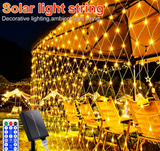 Solar LED Net Lights | Outdoor Mesh Garden & Patio Lighting | Remote Control & Multi-Mode Decor