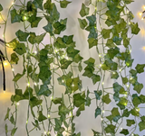 Solar LED Ivy String Lights | Green Leaf Garland | Garden, Patio & Outdoor Decor
