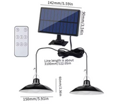 Solar LED Pendant Light | Single or Double Head Hanging Lamp | Remote Control & Outdoor IP65