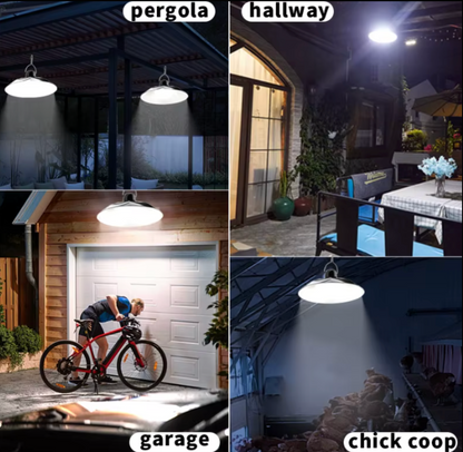 Solar LED Pendant Light | Single or Double Head Hanging Lamp | Remote Control & Outdoor IP65