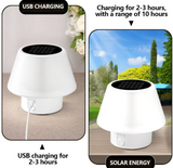 Solar LED Outdoor Table Lamp | Portable Camping & Garden Light | Dual USB & Solar Charging