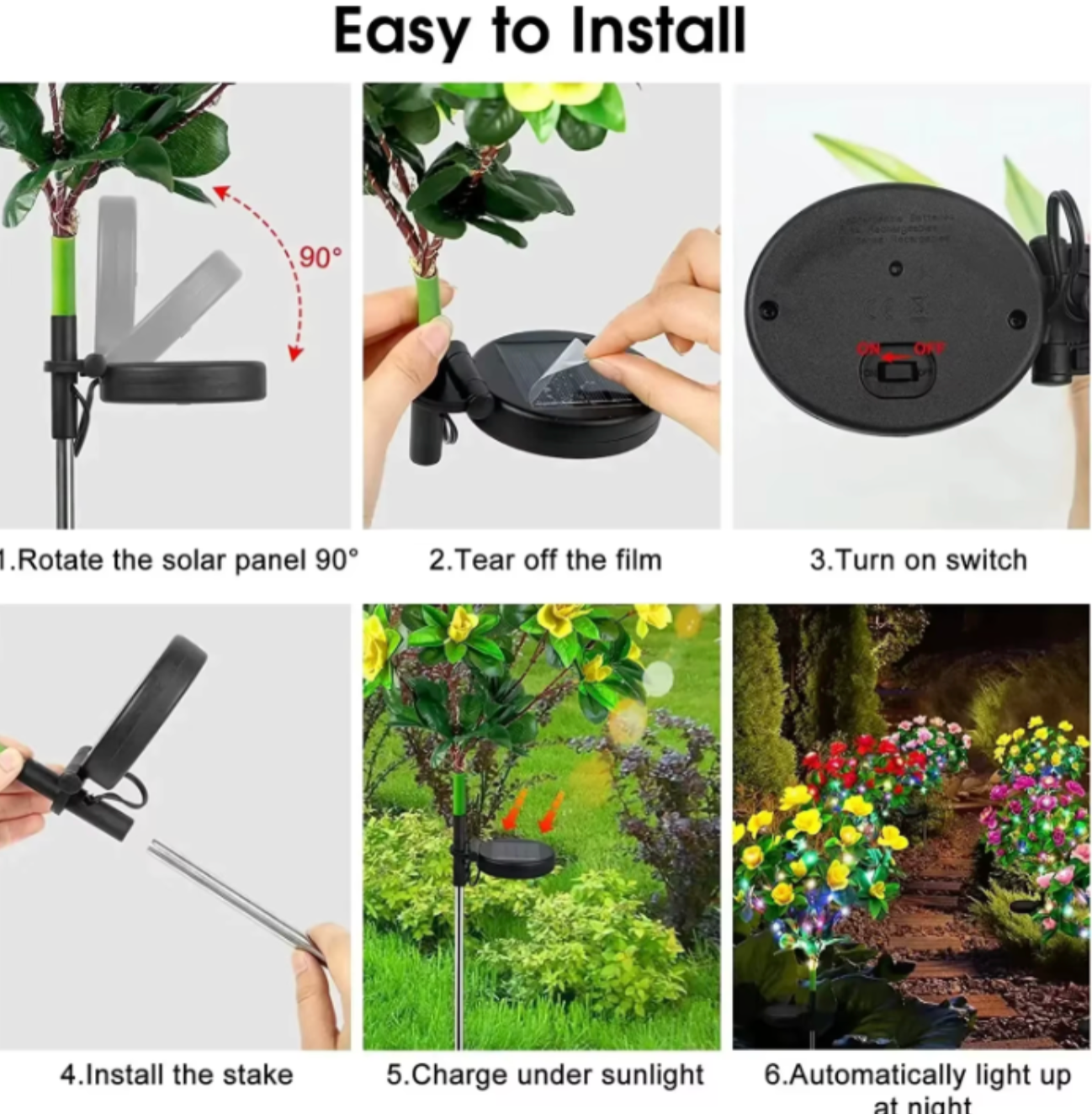 Solar Azalea Flower Garden Light | Waterproof LED Landscape Stake | Outdoor Floral Decor
