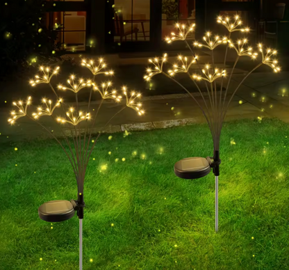 Solar LED Firework Light | 60 Warm White LEDs | Flexible Outdoor Garden Sparkle Decor