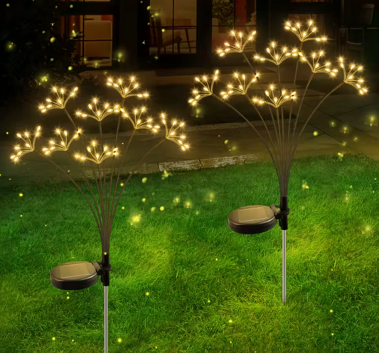 Solar LED Firework Light | 60 Warm White LEDs | Flexible Outdoor Garden Sparkle Decor