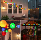 Solar LED Globe String Lights | Solar-Powered Garden Garland | Outdoor Patio & Party Decor