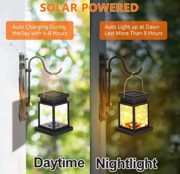Solar LED Outdoor Lantern | Realistic Candle Effect | Decorative Floor & Hanging Lamp