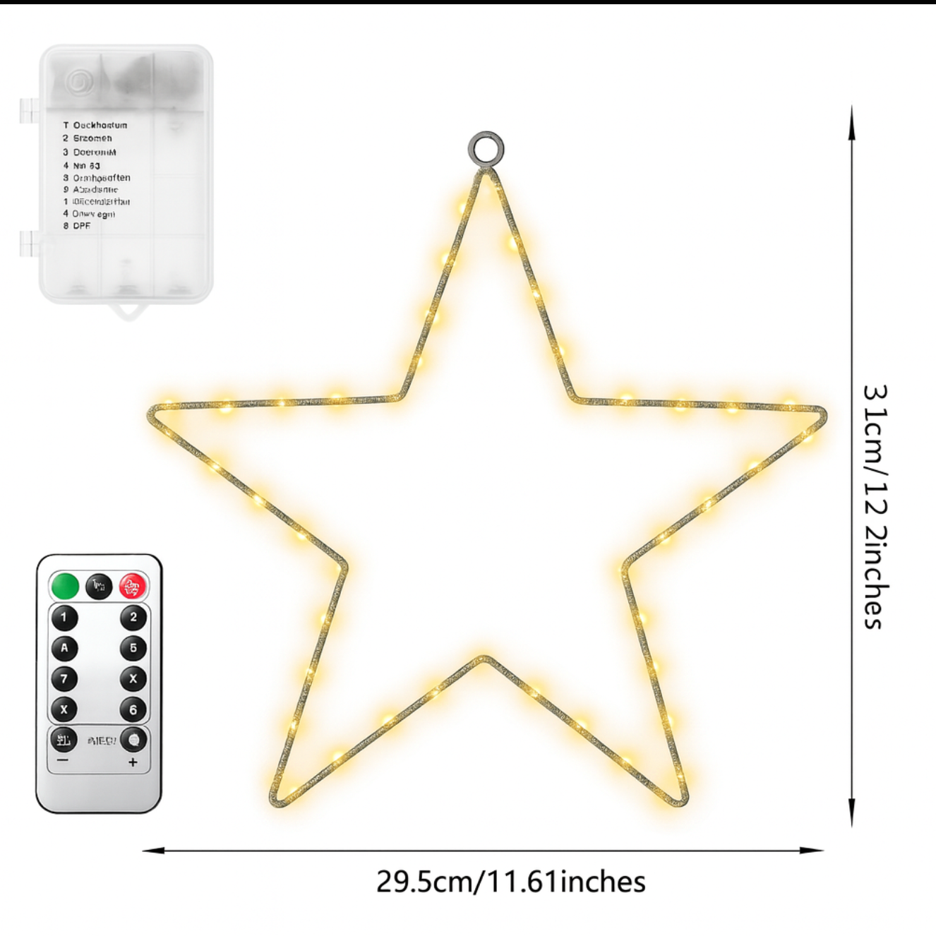 LED Star String Lights | 8 Modes & Smart Timer | Warm White Battery Powered Lighting