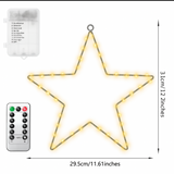 LED Star String Lights | 8 Modes & Smart Timer | Warm White Battery Powered Lighting