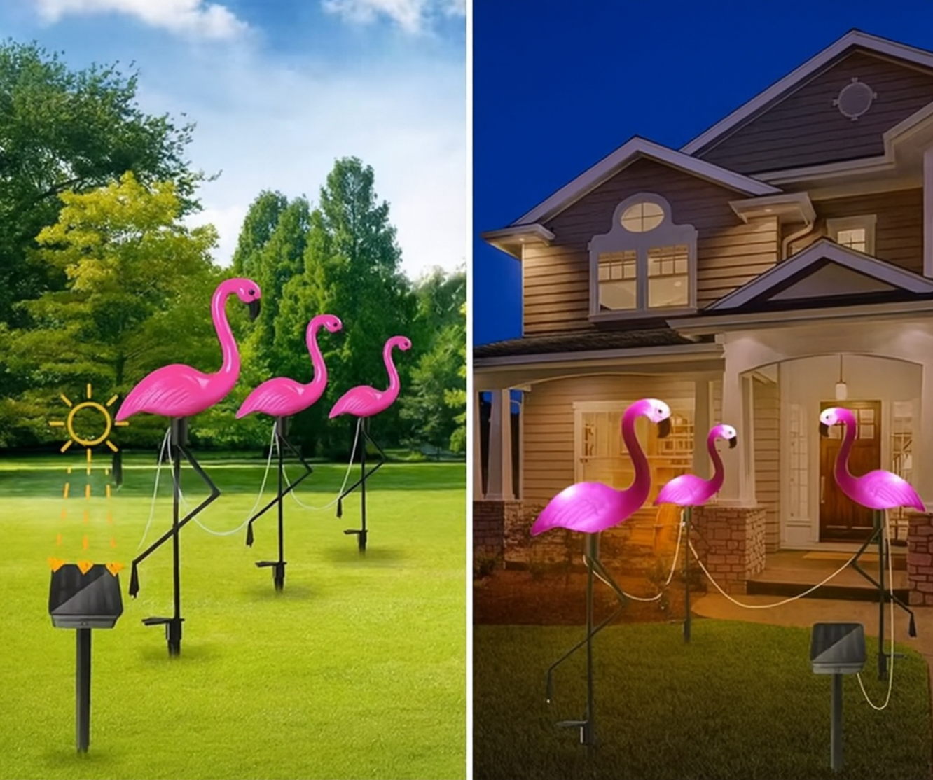 Solar Flamingo Garden Light | Pink LED Landscape Figurine with Auto On/Off