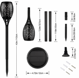 Solar LED Garden Torches | 2-Pack Warm Flame Effect | IP65 Waterproof Outdoor Stakes (350 Lumens)