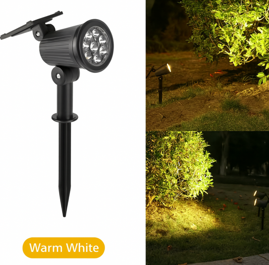9-LED Solar Spotlight | High-Intensity IP65 Waterproof | Outdoor Security & Accent Light