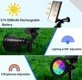 9-LED Solar Spotlight | High-Intensity IP65 Waterproof | Outdoor Security & Accent Light
