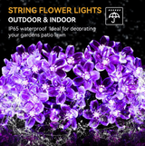 Solar Flower LED String Lights | IP65 Waterproof Fairy Lights | Garden & Outdoor Landscape Decor