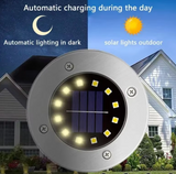 Solar LED Ground Lights | IP65 Waterproof Outdoor Disk Lights | Non-Slip Garden & Patio Decor