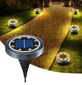 Solar LED Ground Lights | IP65 Waterproof Outdoor Disk Lights | Non-Slip Garden & Patio Decor