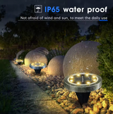 Solar LED Ground Lights | IP65 Waterproof Outdoor Disk Lights | Non-Slip Garden & Patio Decor