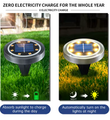 Solar LED Ground Lights | IP65 Waterproof Outdoor Disk Lights | Non-Slip Garden & Patio Decor